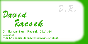 david racsek business card